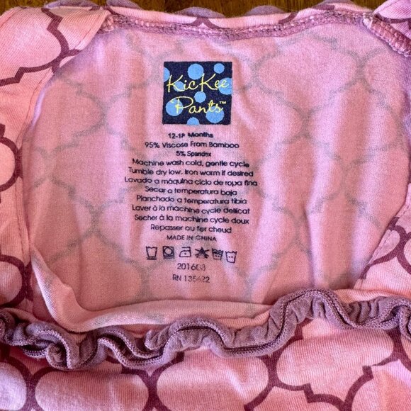 KICKEE PANTS Sweetie Pie Romper Girls 12-18 Mos Summer Pink Bamboo Playsuit Girl - Picture 6 of 6